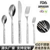 Acero Inoxidable 430 Vajilla Occidental Patrón de Grietas de Hielo Tenedor de Postre Cuchara Cuchara de Mesa Hotel Cuchillo para Bistec Tenedor Cuchara Juego
