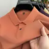 Fábrica Original 100% Algodão Polo Verão Meia-Manga para Meia-Idade Novas Camisetas Casuais Masculinas com Gola e Cor Lisa