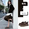 Zapatos de vestir de cuero genuino con suela de espuma estilo británico, nuevos zapatos de mujer de suela gruesa para otoño 2026, mocasines de moda casual para mujer para el trabajo