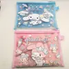 Sanrio Family Papelaria Fofa Cinnamoroll, My Melody, Pompompurin, Kuromi Bolsa com Zíper Conjunto de Lápis e Caderno