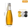 Botella de Vino de Frutas de Vidrio Transparente de Moda Botella de Vino Esmerilada para Reempaquetado de Vino Casero Botella Vacía 330ml Textura Esmerilada Espesada