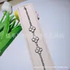 Pulsera de Trébol de Cuatro Hojas Calcedonia Natural Plateada Incrustada Tipo Hielo Verde Yang Calcedonia Pulsera de Moda de Trébol de Cuatro Hojas