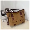 Bolsa Grande Cor Pura Retrô para Mulheres 2026 Nova Bolsa Tote Gatinho Fofo de Nicho Bolsa Tote Simples de Inverno para o Dia a Dia