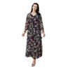 Vestido Floral Nc105 para Comércio Exterior, Novo Estilo Primavera e Verão, Acinturado, Vestido Longo Feminino Estiloso e Moderno, Roupa de Casa