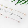 Tobillera de Campanilla de Trébol de Cuatro Hojas Estilo Coreano para Mujer, Joyería Única y Sencilla, Tobillera de Acero Inoxidable Japonesa y Coreana, Al por Mayor en Stock