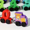 Tren Magnético de Madera de Colores para Niños, Tren Magnético de Números, Bloques de Construcción Cognitivos de Color y Número para Bebés, Juguete de Ensamblaje