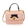 Mini bolso cruzado transfronterizo para niños 2026 otoño e invierno acolchado dulce cuadrado pequeño bolso de moda lazo bolso cruzado para padres e hijos