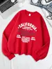 Sudadera con Estampado Deportivo de Oakland, California, para Mujer, Holgada, Cómoda, Cálida, Cuello Redondo, Superior de Invierno