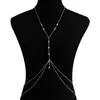 Cadena de Pecho de Estilo Puro Deseo Cadena Corporal Cadena de Clavícula para Mujer, Estilo Celebridad de Internet Cadena para Bikini con Capas Accesorio