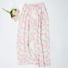 Pantalones de pijama de algodón y seda de verano nuevos 26 años 45 unidades, Pantalones anchos de nueve puntos para mujer, Pantalones finos de talla grande holgados para aire acondicionado, Pantalones de playa