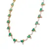 Collar Transfronterizo de Esmeralda Natural Accesorios para Mujer Nicho Gama Alta Joyería de Plata 925 3*4 Venta Directa de Fábrica de Joyería