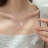 Collar Original de Lazo de Rosa para Mujer Plata de Ley 925 Estilo Coreano Lujo Ligero Estilo Ins Chanel Corazón de Niña Nácar Cadena Clavícula