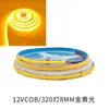 Tira de luz LED COB de 24V, 12V de alto brillo, 8MM, luz roja, luz verde, luz azul, luz dorada, luz rosa, luz morada, luz azul hielo