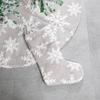 Decoración de árbol de Navidad, calcetines de Navidad de jacquard de felpa gris, calcetines de Navidad con copos de nieve, bolsa de regalo, calcetines de dulces, bolsa de regalo