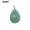 Wt-P2025 Forma Natural de Gota de Agua Piedra Preciosa Zirconia Colorida Incrustada Polvo de Piedra Ojo de Tigre Cristal de Piedra Accesorios Colgantes