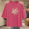 Artículos de excedente de comercio exterior transfronterizo de marcas famosas para madres de mediana edad y mayores, camisetas holgadas nuevas de estilo chino vintage de manga tres cuartos