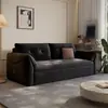 Sofá cama doble propósito plegable multifuncional pequeño apartamento almacenamiento línea recta estilo crema famoso en internet sofá de dormitorio