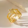 Anel Moderno Transfronteiriço com Micro Zircônia Inlaid para Mulheres, Anel de Dedo Indicador de Luxo Leve da Moda para Mulheres, Anel Aberto Ajustável