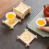 Posavasos de Bambú, Posavasos para Té, Bandejas para Tazas de Café, Bases para Macetas de Suculentas, Grabado de Logos, Almohadillas Aislantes, Productos Populares Transfronterizos