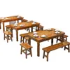 Mesas y Sillas para Tienda de Fideos, Mesas y Sillas para Comedor de Restaurante y Snack Bar, Juegos de Mesa de Comedor, Mesas de Restaurante de Madera Maciza, Mesas de Cafetería, Mesas Carbonizadas para Barbacoa de Restaurante