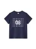 Camiseta Feminina Cinza Gola Redonda Ombro Caído Manga Curta Verão Novo Design Sense Casual Roupa Externa Versátil Algodão Puro Top Feminino