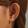 Titanio Hermoso Transfronterizo Europeo y Americano Corazón Circonita Simple Accesible Lujo Clavo de Hueso de Oreja F136Titanio Aleación de Titanio Piercing Clavo de Oreja