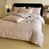 Conjunto de cama luxuoso e de alta qualidade, 60S, 100% algodão, jacquard em relevo, conjunto de quatro peças, capa de edredom 100% algodão, lençol de cama e conjunto de cama de três peças