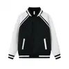 380G Algodón Diamante Texturizado Capa de Aire Estructura de Color Contrastante Cinta Tejida Chaqueta de Béisbol Abrigo Nuevo Otoño/Invierno Casual Versátil