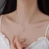 Colar Estrela de Cinco Pontas Rosa Diamante Prata Colar Feminino de Prata Esterlina S925 2025 Novo Estilo Quente Luxo Acessível Corrente de Clavícula de Alta Qualidade