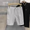 Traje Corto Casual Delgado de Verano Combinable Cómodo Ajustado Pantalones de Largo Medio Guapo Estilo Coreano Moderno Pantalones de Playa