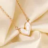 Tiktok Más Vendido Lujo Ligero Moda Coreana Temperamento Collar con Forma de Corazón para Mujer Exquisita Cadena para Clavícula de Corazón de Nácar Blanco Estilo Popular