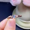 Anillo de Topacio Enviado, Cuerpo de Calidad Completamente Limpio, Color Fuego Súper, Tamaño de Piedra Principal 4 mm, Incrustación Fina de Plata 925