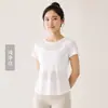 Weiman Hilo de Bambú Top Deportivo de Manga Corta para Mujer con Espalda Descubierta y Diseño Hueco Transpirable de Secado Rápido Cuello Redondo Top Deportivo de Manga Corta para Yoga