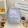 Mochila Estilo Japonés Xiaoqing Nueva Escuela Secundaria para Estudiantes de Secundaria Mujeres Estilo Coreano Estilo Ins Estudiantes de Secundaria Estudiantes de Secundaria Mochila a Cuadros con Lazo