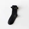 Calcetines estilo dulce de aspecto elegante Mori Lolita jk calcetines japoneses lindos de encaje blancos de longitud media para pantorrilla para mujeres