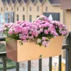 Vaso de Flores Retangular Suspenso Autoirrigável Tipo Tira Longa para Guarda-Corpos de Varanda, Floreira Suspensa para Guarda-Corpos, Calha de Flores Pendurável