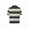 Camisa de tricô vazada de algodão de alta qualidade, macia e luxuosa, de manga curta, respirável, com bom caimento, ombro reto, cardigã com gola