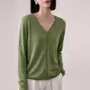 Cardigã de Tricô Feminino, Nova Coleção Outono/Inverno 2026, Linho Tencel, Gola V, Manga Longa, Cor Sólida, Barra Rebatida