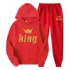Sudaderas con Capucha Estampadas de Marca de Tendencia Otoñal Europea y Americana para Hombres y Mujeres, Conjuntos Deportivos Casuales y Pantalones de Chándal de Dos Piezas para Parejas