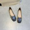Mocassins de Cetim de Alta Qualidade Estilo Francês com Solado Macio Sapatos de Fada Primavera e Verão Novo Brisa Suave da Noite Sapatos Baixos de Bico Quadrado