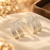 Pendientes de tachuela con garra plisada de metal de estilo minimalista de nicho de joyería transfronteriza europea y americana Pendientes geométricos irregulares exagerados en forma de C