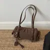 Bolsa de Almohada de Mano Retro Escarchada 2026 Otoño/Invierno Nueva Versátil para Viajar al Trabajo Bolso de Hombro Casual Simple Boston Bag