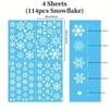 Temu Mismo Estilo 114 Piezas Pegatinas de Ventana de Copo de Nieve Copo de Nieve Blanco Electrostático para Decoración de Puertas de Navidad y Invierno
