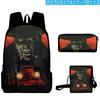 2024 Impresión Digital 3D Transfronteriza Nuevo Producto Mochila de Halloween Bolso Escolar Bolso de Hombro Infantil Estuche para Lápices Set de Tres Piezas