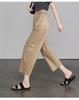 Calça Cropped Estilo Foice Fina para Mulheres, Calça Casual, Novo Estilo Verão 2026, Calça de Perna Larga Estreita, Calça Feminina Slim de Cintura Alta, Rosa