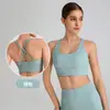 Chaleco de Yoga de Sensación Desnuda de Verano para Mujer, Sujetador Deportivo de Espalda Cruzada, Top Deportivo de Yoga para Fitness, Sujetador Deportivo con Absorción de Impactos