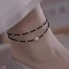 Nova Corrente de Tornozelo Ins Nicho Novo 2025 Elegante Doce Simples Estudante Melhor Amiga Tornozeleira Feminina Tornozeleira Camada Dupla