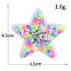 Adesivos de Tecido Bordados Finos com Lantejoulas Coloridas Série Estrela de Cinco Pontas Acessórios para Roupas Bordados em Computador Emblemas Decorativos Adesivos