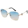 Gafas de Sol Cuadradas Europeas y Americanas con Borde Cortado, Sin Marco, Gafas de Sol Cuadradas de Moda para Mujer, Protección Solar, Fotografía Callejera, Gafas de Sol de Pasarela al por Mayor