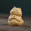 Mascota de Té de Arcilla Púrpura Yixing Gato de la Suerte Adorno Gato Pequeño Creativo Decoración de Té para el Hogar Portainciensos Set de Té Kung Fu Accesorios